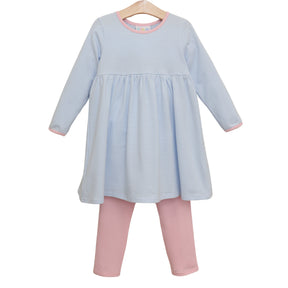 Sadie Pant Set- Light Blue Stripe / Light Pink