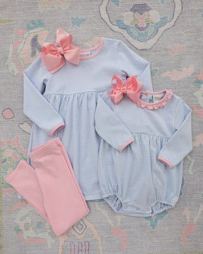 Sadie Pant Set- Light Blue Stripe / Light Pink