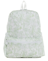 Backpacker- Green Bunny Toile