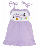 Purple Tie Sundress with Purple Halloween Name