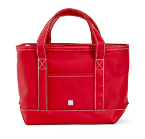 Coated Canvas Tote- Red