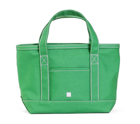 Coated Canvas Tote- Kelly Green