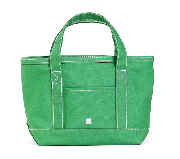Coated Canvas Tote- Kelly Green