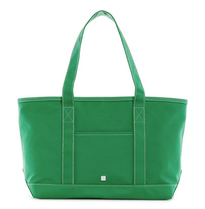 Coated Canvas Tote- Kelly Green