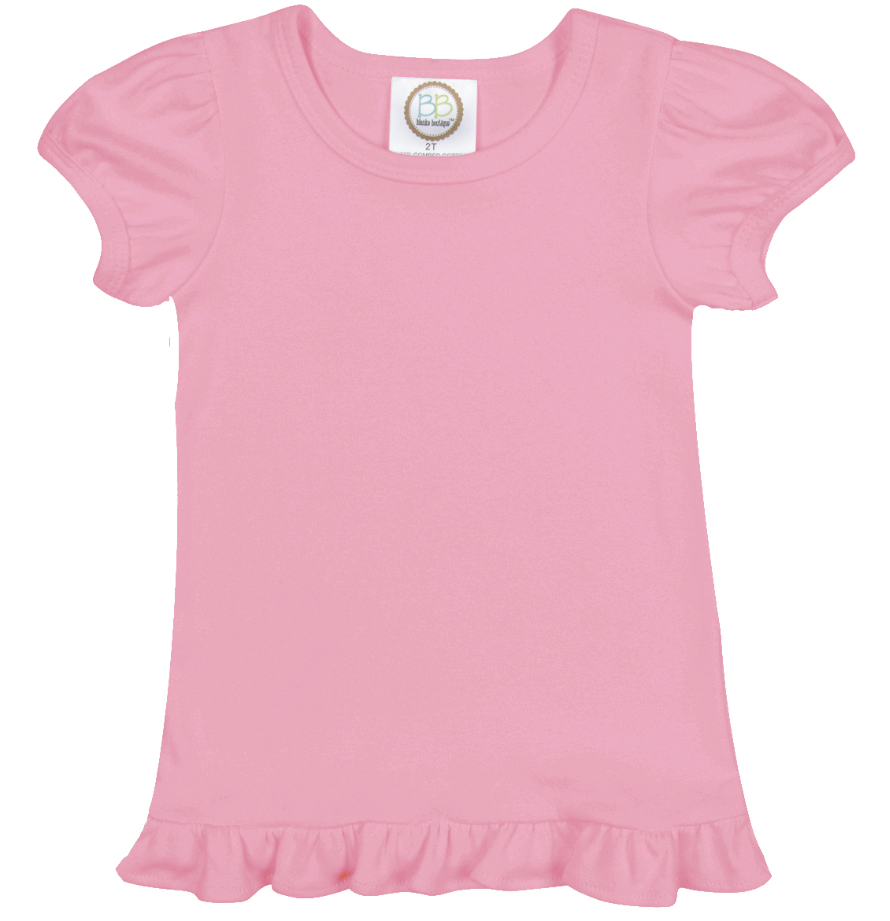 Girl's Heart Font Ruffle T-Shirt