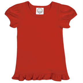 Girl's Heart Font Ruffle T-Shirt