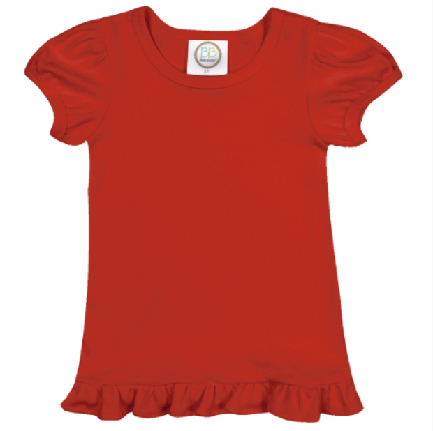 Girl's Heart Font Ruffle T-Shirt