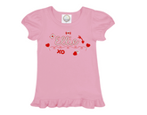 Girl's Valentine Motif Ruffle T-Shirt