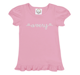 Girl's Heart Font Ruffle T-Shirt