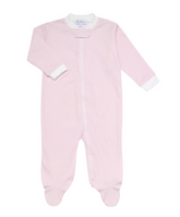 Pink Gingham Zipper Footie