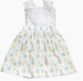 Girl's Watercolor Rabbit Print Sunsuit Dress