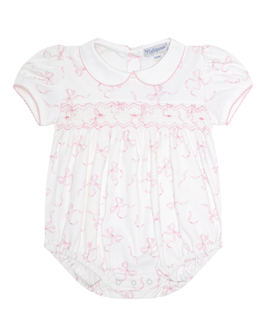Nella Pima Girl's Charming Bows Smocked Bubble
