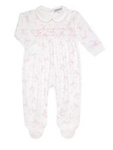 Nella Pima Girl's Charming Bows Smocked Footie