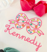 Girl’s Neon Candy Bow Shirt