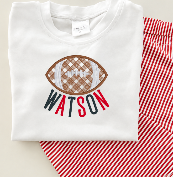 Boy's Gingham Football T-Shirt