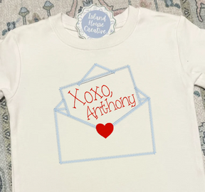 Boy's Valentine Letter Applique