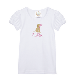 Girl's Sitting Pup Valentine