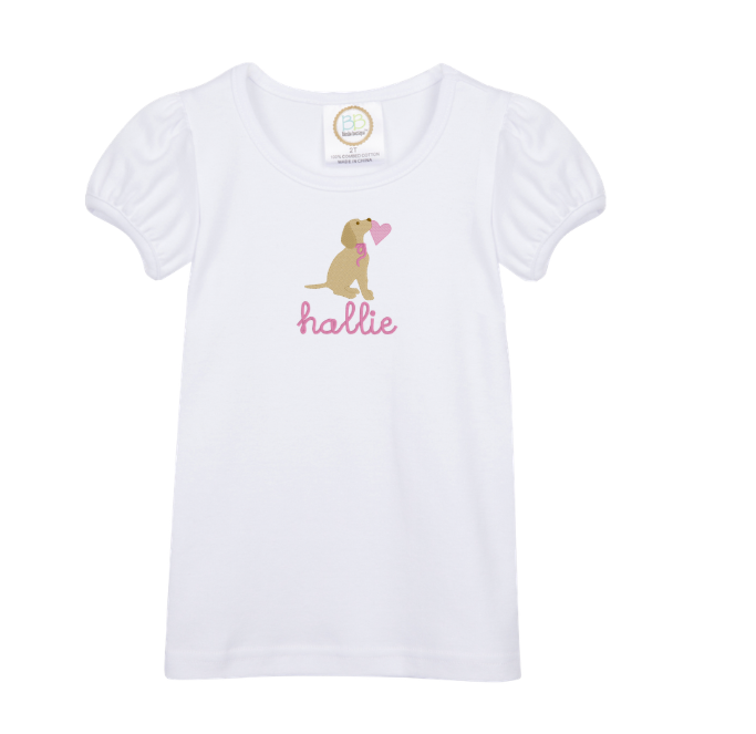 Girl's Sitting Pup Valentine