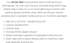 TRVL Quilted Go Go Tote (Multiple Colors)