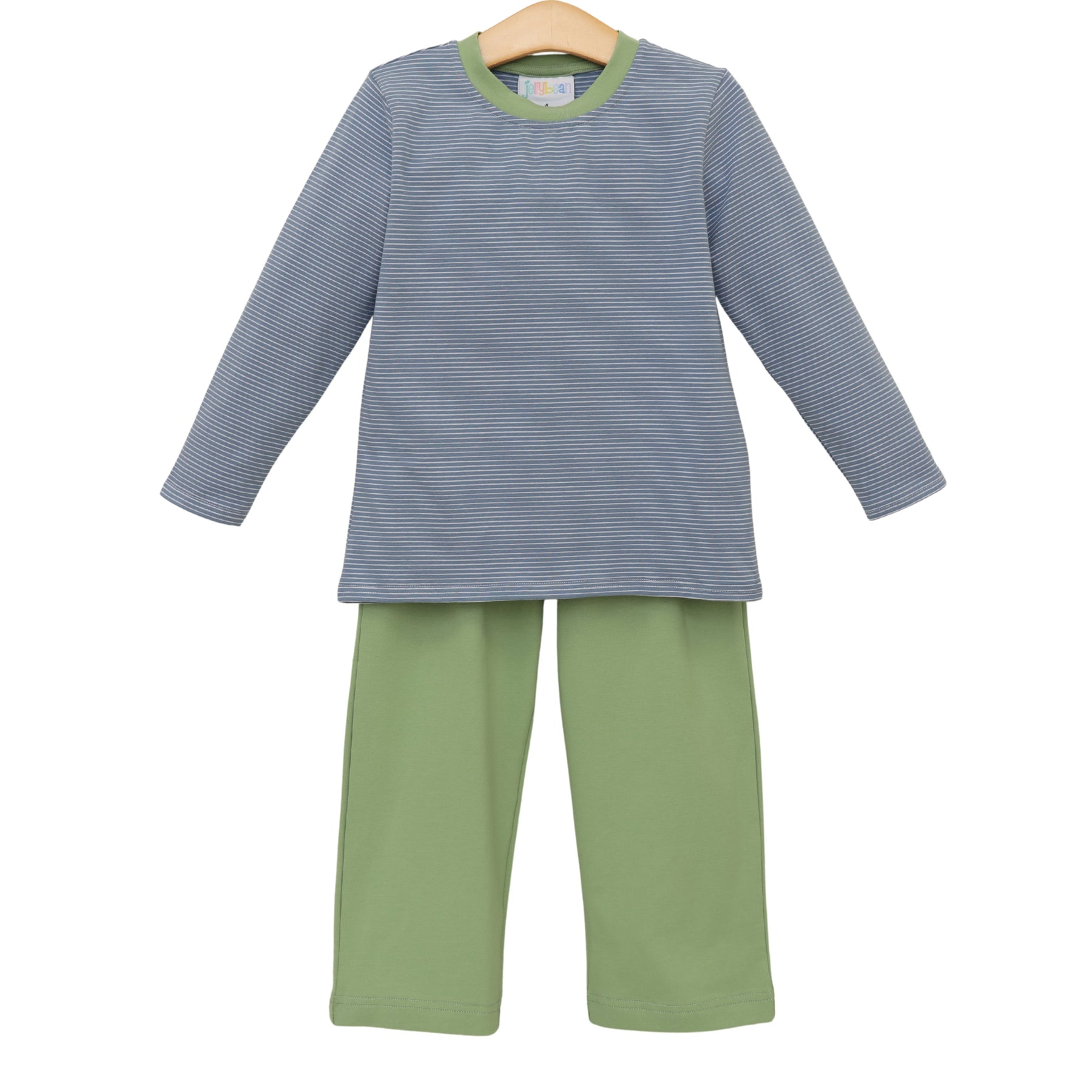 Thomas Pant Set- Dusty Blue Stripe / Sage