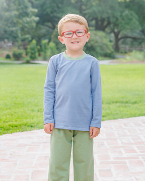 Thomas Pant Set- Dusty Blue Stripe / Sage