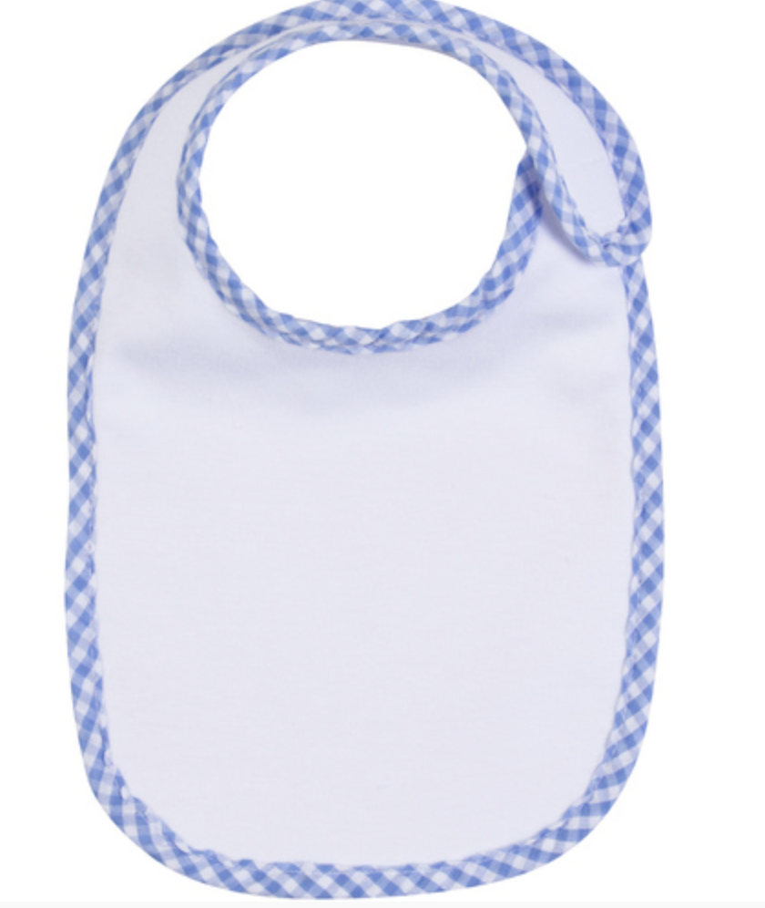 Gingham Trim Baby Bib