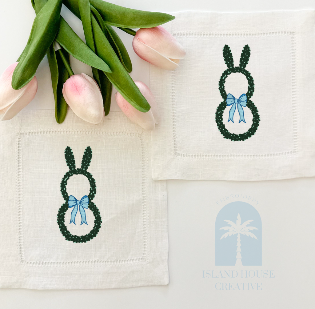 Boxwood Bunny Cocktail Napkin Set