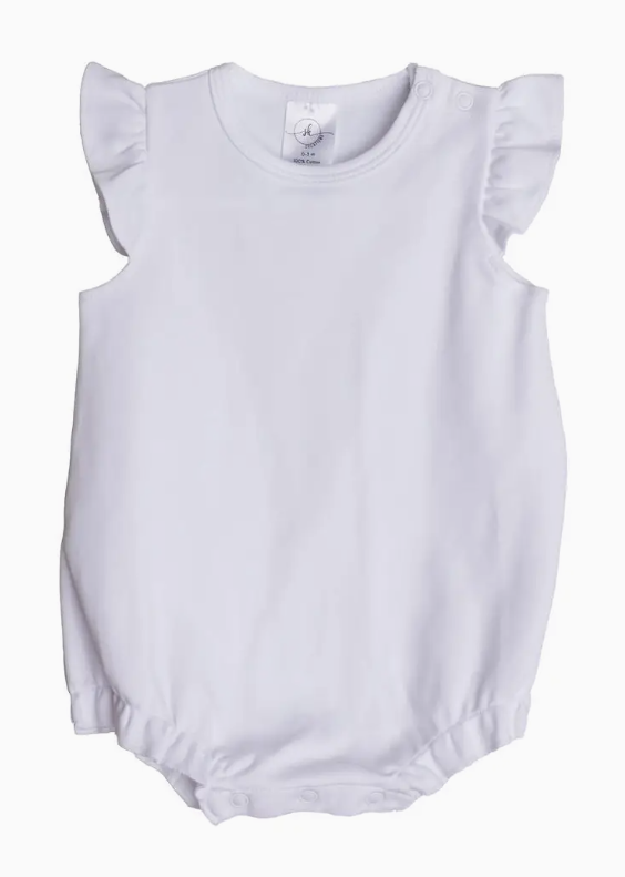 Baby Girl's Flutter Sleeve Bubble (Multiple Colors)