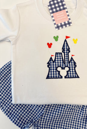 Boy's Gingham Castle Shirt Set