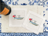 American Flag Skiff Cocktail Napkin Set