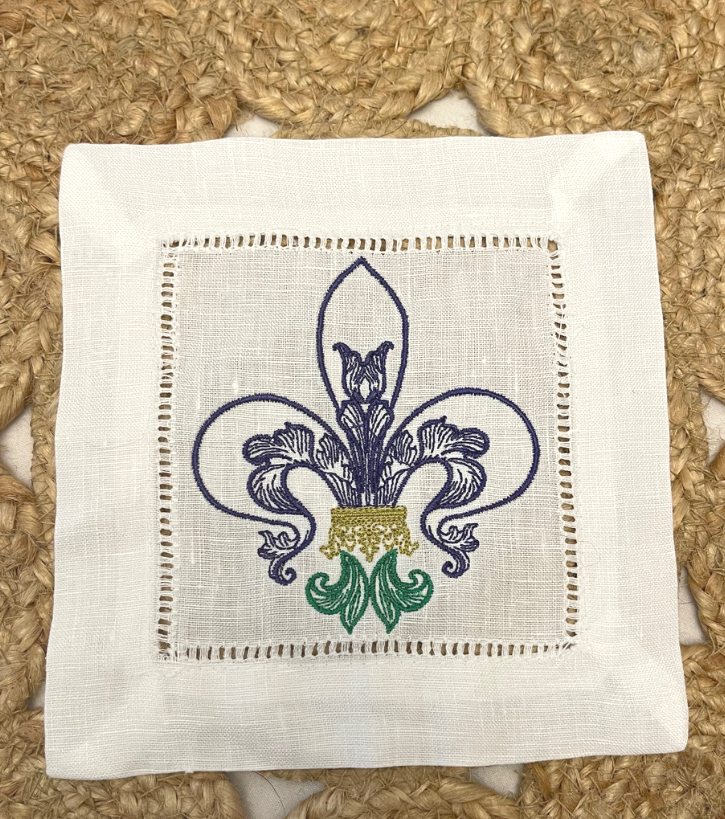 Elegant Fleur De Lis Cocktail Napkins