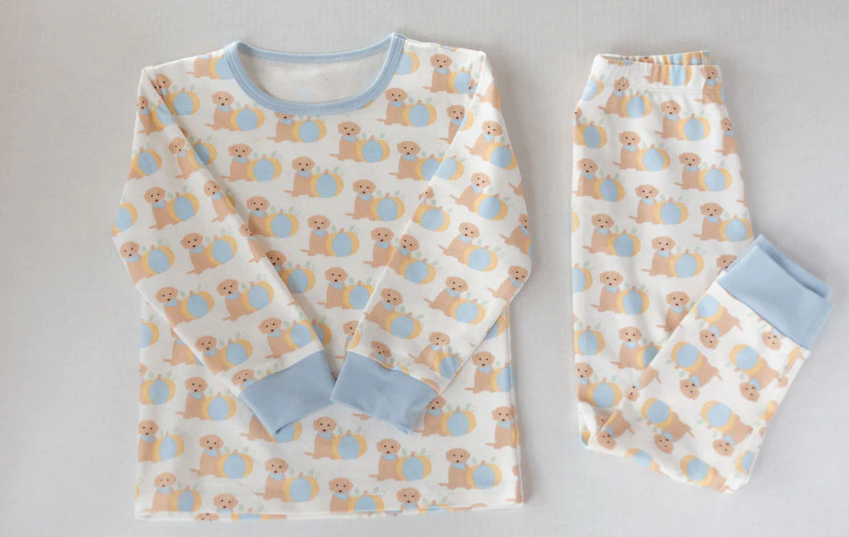 Puppy Fall Organic Cotton Pajamas